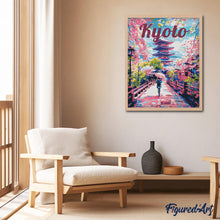 Laden Sie das Bild in den Galerie-Viewer, Reiseposter Kyoto in voller Blüte