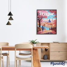 Laden Sie das Bild in den Galerie-Viewer, Reiseposter Prag in voller Blüte