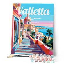 Laden Sie das Bild in den Galerie-Viewer, Reiseposter Valletta Malta
