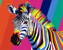 Laden Sie das Bild in den Galerie-Viewer, Malen nach Zahlen Figured'Art – Pop Art Zebra Streifen