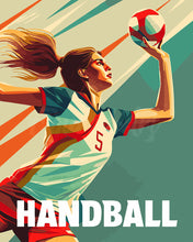 Laden Sie das Bild in den Galerie-Viewer, Malen nach Zahlen Figured'Art – Sportposter Handball