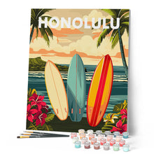Laden Sie das Bild in den Galerie-Viewer, Reiseposter Honolulu