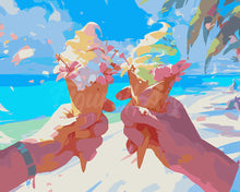 Laden Sie das Bild in den Galerie-Viewer, Malen nach Zahlen Figured'Art – Eiscreme am Strand