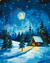 Laden Sie das Bild in den Galerie-Viewer, Malen nach Zahlen Figured'Art – Sternenklare Weihnachtsnacht