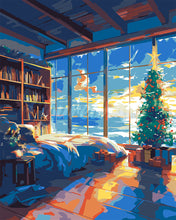 Laden Sie das Bild in den Galerie-Viewer, Malen nach Zahlen Figured'Art – Weihnachtszimmer am Strand