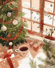 Laden Sie das Bild in den Galerie-Viewer, Malen nach Zahlen Figured'Art – Gemütlicher Weihnachtsmorgen