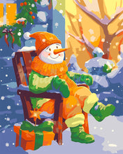 Laden Sie das Bild in den Galerie-Viewer, Malen nach Zahlen Figured'Art – Entspannter Schneemann