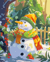 Laden Sie das Bild in den Galerie-Viewer, Malen nach Zahlen Figured'Art – Fröhlicher Schneemann