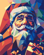 Laden Sie das Bild in den Galerie-Viewer, Malen nach Zahlen Figured'Art – Polygon-Weihnachtsmann