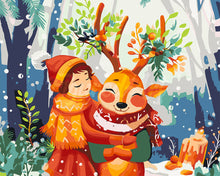 Laden Sie das Bild in den Galerie-Viewer, Malen nach Zahlen Figured'Art – Weihnachtliche Waldfreunde