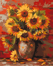 Laden Sie das Bild in den Galerie-Viewer, Malen nach Zahlen Figured'Art – Herbst-Sonnenblumen-Vase