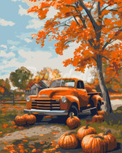 Laden Sie das Bild in den Galerie-Viewer, Malen nach Zahlen Figured'Art – Vintage-LKW im Herbst