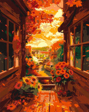 Laden Sie das Bild in den Galerie-Viewer, Malen nach Zahlen Figured'Art – Herbst-Balkonblick