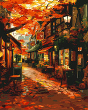 Laden Sie das Bild in den Galerie-Viewer, Malen nach Zahlen Figured'Art – Herbst-Café-Straße