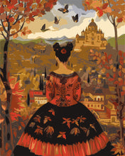 Laden Sie das Bild in den Galerie-Viewer, Malen nach Zahlen Figured'Art – Von Frida Kahlo inspirierte Herbst-Dame
