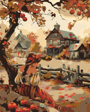 Laden Sie das Bild in den Galerie-Viewer, Malen nach Zahlen Figured'Art – Vintage-Landmädchen im Herbst
