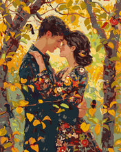 Laden Sie das Bild in den Galerie-Viewer, Malen nach Zahlen Figured'Art – Von Klimt inspirierte Herbst-Umarmung