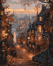 Laden Sie das Bild in den Galerie-Viewer, Malen nach Zahlen Figured'Art – Herbststraße in der Altstadt