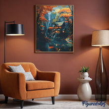 Laden Sie das Bild in den Galerie-Viewer, Herbsthütte am Wasserfall