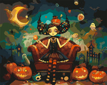 Laden Sie das Bild in den Galerie-Viewer, Malen nach Zahlen Figured'Art – Halloween-Süßigkeiten-Prinzessin