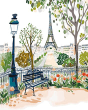Laden Sie das Bild in den Galerie-Viewer, Malen nach Zahlen Figured'Art – Aquarell-Pariser Garten