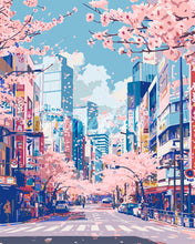 Laden Sie das Bild in den Galerie-Viewer, Malen nach Zahlen Figured'Art – Tokios Kirschblüten