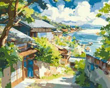 Laden Sie das Bild in den Galerie-Viewer, Malen nach Zahlen Figured'Art – Küstenort in Japan