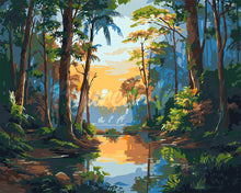 Laden Sie das Bild in den Galerie-Viewer, Malen nach Zahlen Figured'Art – Regenwaldsee