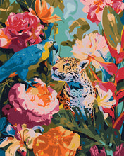 Laden Sie das Bild in den Galerie-Viewer, Malen nach Zahlen Figured'Art – Papagei und Leopard