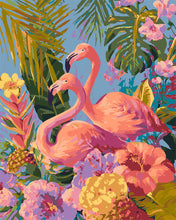 Laden Sie das Bild in den Galerie-Viewer, Malen nach Zahlen Figured'Art – Zwillingsflamingos