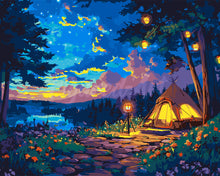 Laden Sie das Bild in den Galerie-Viewer, Malen nach Zahlen Figured'Art – Sternenklare Campingnacht