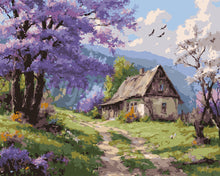 Laden Sie das Bild in den Galerie-Viewer, Malen nach Zahlen Figured'Art – Cottage an der Jacarandalaan