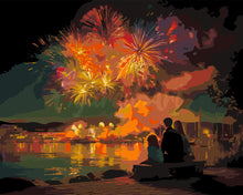 Laden Sie das Bild in den Galerie-Viewer, Malen nach Zahlen Figured'Art – Familie und Feuerwerk