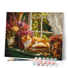 Laden Sie das Bild in den Galerie-Viewer, Gemütliches Fenster mit Katze
