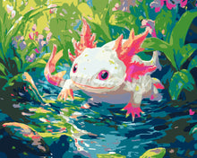 Laden Sie das Bild in den Galerie-Viewer, Malen nach Zahlen Figured'Art – Schwimmender Axolotl