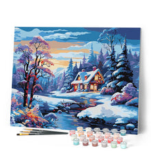 Laden Sie das Bild in den Galerie-Viewer, Winterliches Flusscottage