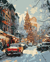 Laden Sie das Bild in den Galerie-Viewer, Malen nach Zahlen Figured'Art – New Yorker Winterstraße
