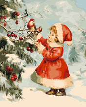 Laden Sie das Bild in den Galerie-Viewer, Malen nach Zahlen Figured'Art – Süßes Weihnachtsmädchen