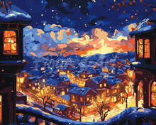 Laden Sie das Bild in den Galerie-Viewer, Malen nach Zahlen Figured'Art – Leuchtende Winternacht