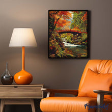 Laden Sie das Bild in den Galerie-Viewer, Rote Brücke in Japan im Herbst