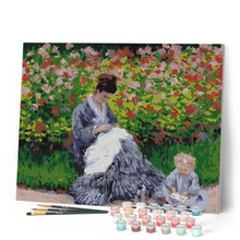Laden Sie das Bild in den Galerie-Viewer, Camille Monet und ein Kind im Garten des Künstlers in Argenteuil - Monet