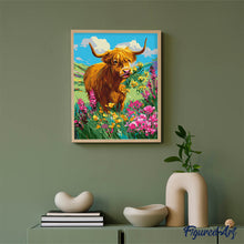 Laden Sie das Bild in den Galerie-Viewer, Highland Cow Blumenparadies
