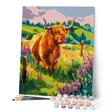 Laden Sie das Bild in den Galerie-Viewer, Highland Cow Landschaft