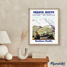Laden Sie das Bild in den Galerie-Viewer, Shasta-Route Vintage-Poster
