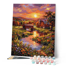 Laden Sie das Bild in den Galerie-Viewer, Sonnenuntergang im Tal der Farm