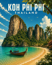 Laden Sie das Bild in den Galerie-Viewer, Malen nach Zahlen Figured'Art – Reiseposter Koh Phi Phi