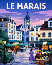 Laden Sie das Bild in den Galerie-Viewer, Malen nach Zahlen Figured'Art – Reiseposter Le Marais