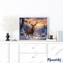 Laden Sie das Bild in den Galerie-Viewer, Majestätischer Winterhirsch