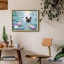 Laden Sie das Bild in den Galerie-Viewer, Katze zwischen Lilien
