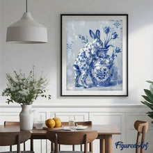 Laden Sie das Bild in den Galerie-Viewer, Hase im Delft-Stil